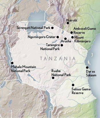 travel tanzania map