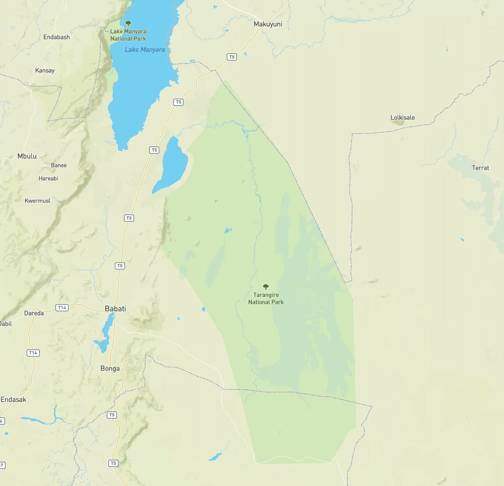 Tarangire map