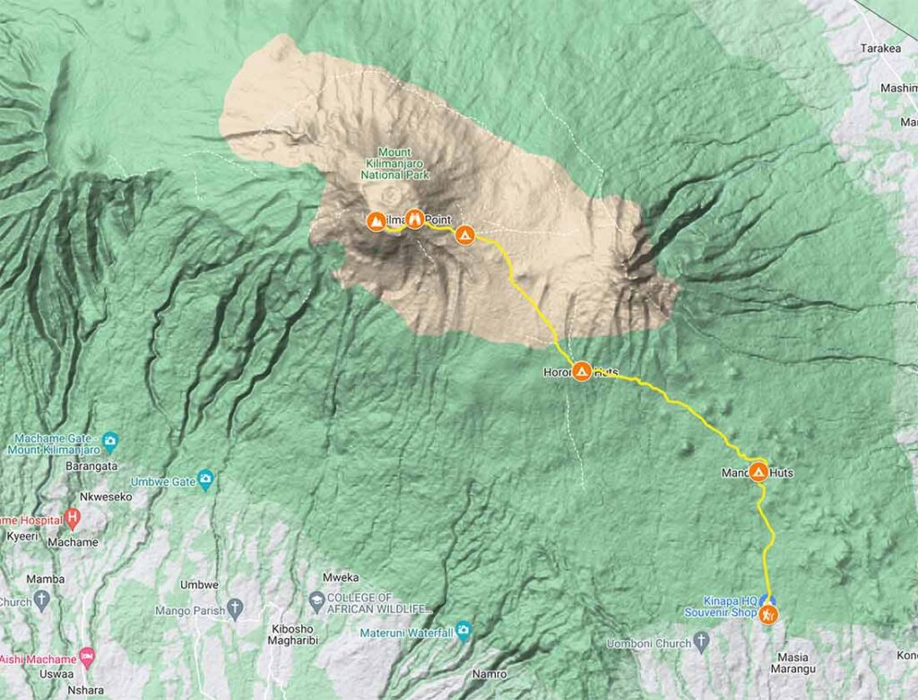 marangu route map 1