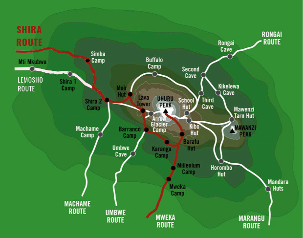 Shira Route Map