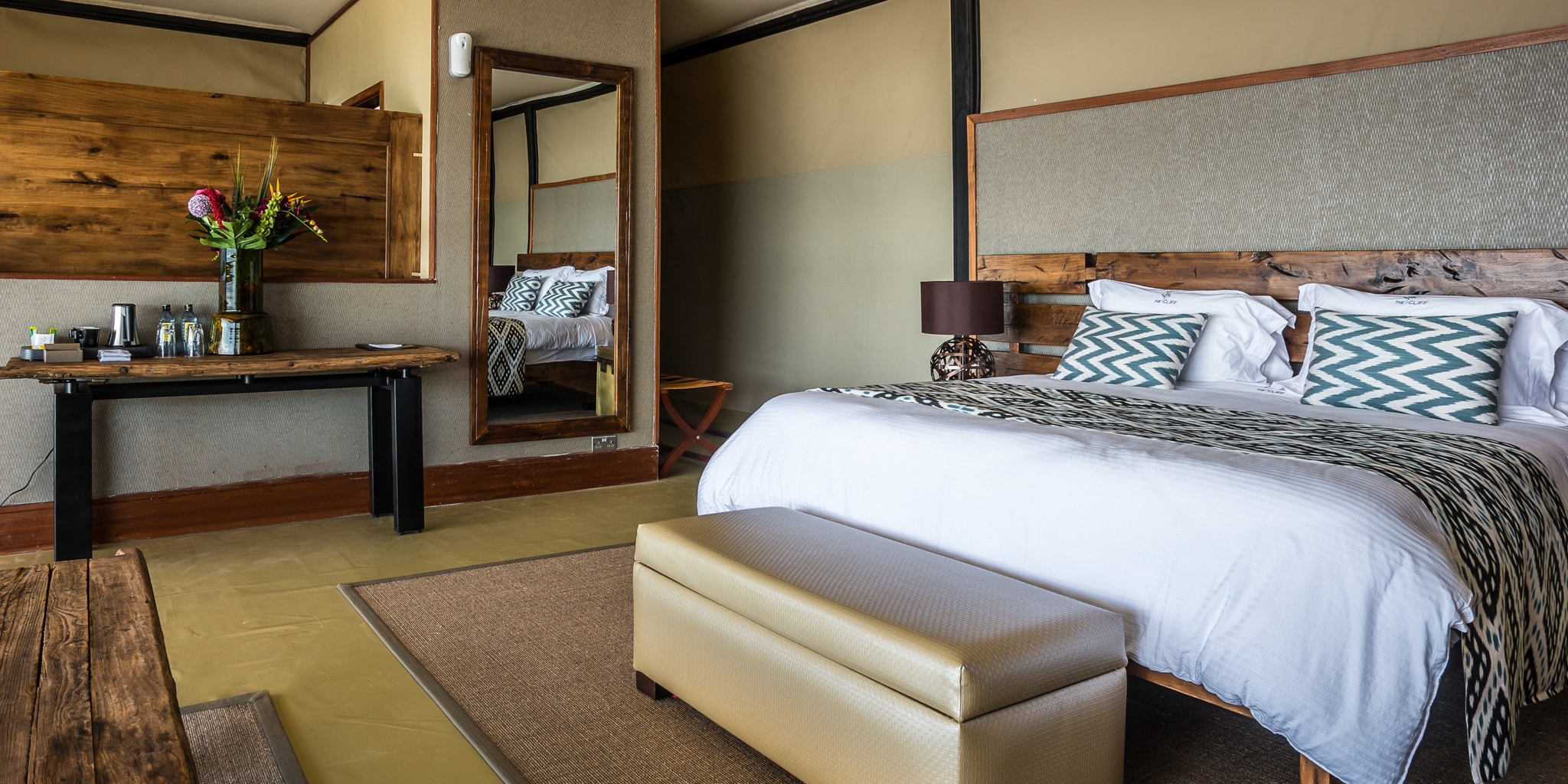 the cliff double bedroom kenya yellow zebra safaris